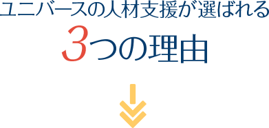 ユニバースの人材支援が選ばれる3つの理由