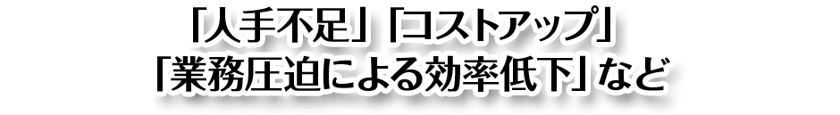 人手不足・コストアップ・業務圧迫による効率低下など